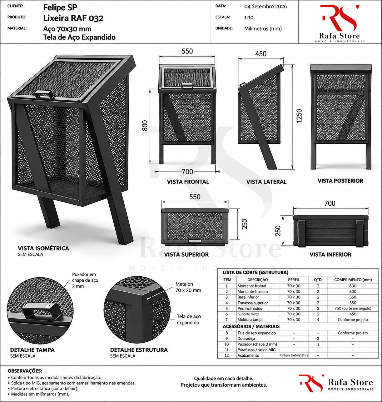 Lixeira Industrial Luxo