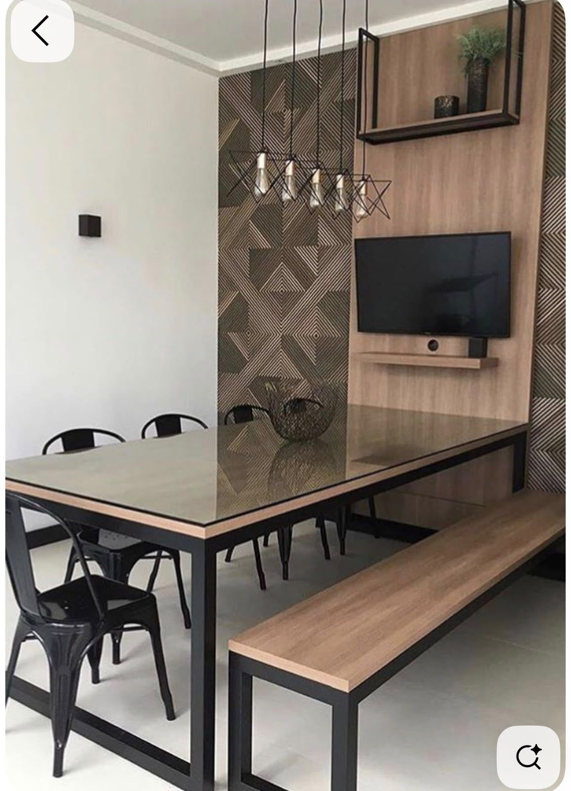 Mesa de Jantar Industrial com Tampo de Vidro